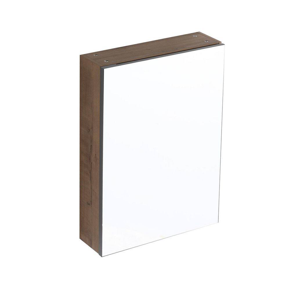 19.8 in. W x 5.9 in. D x 27.6 in. H Bathroom Storage Wall Cabinet in Oak with Mirror Door and Adjustable Glass Shelves price history on PriceWatchPro