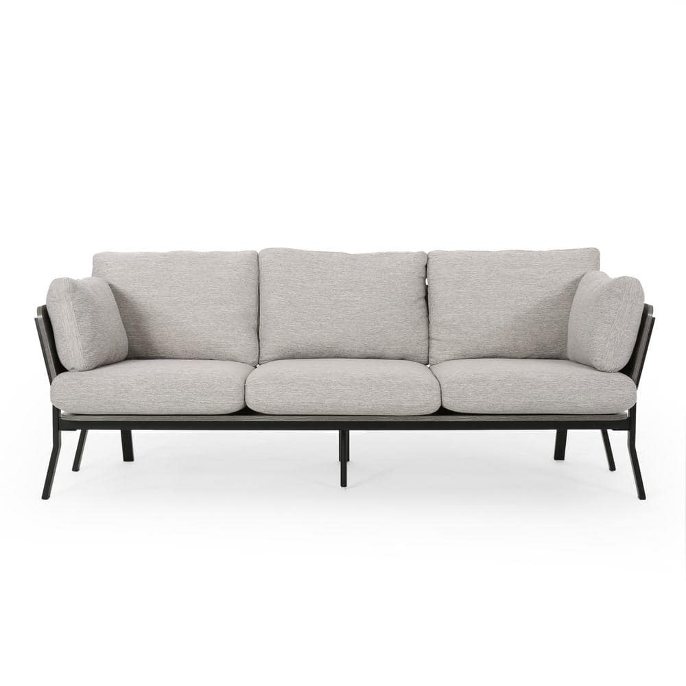 Light Gray Fabric 3-Seat Lawson Sofa with Removable Cushions