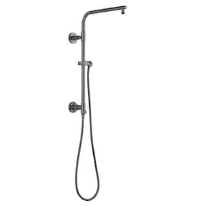 Emerge Round Contemporary 18 in. Column Shower Bar in Lumicoat Black Stainless