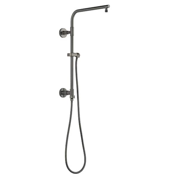 Delta Emerge Round Contemporary 18 in. Column Shower Bar in Lumicoat Black Stainless