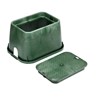 14 in. X 19 in. Rectangular Standard Series Valve Box & Cover, 12 in. Height, Green Box, Green ICV Cover
