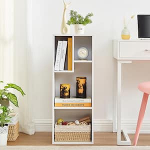 Simple Home 4-Tier Adjustable Shelf Bookcase，White