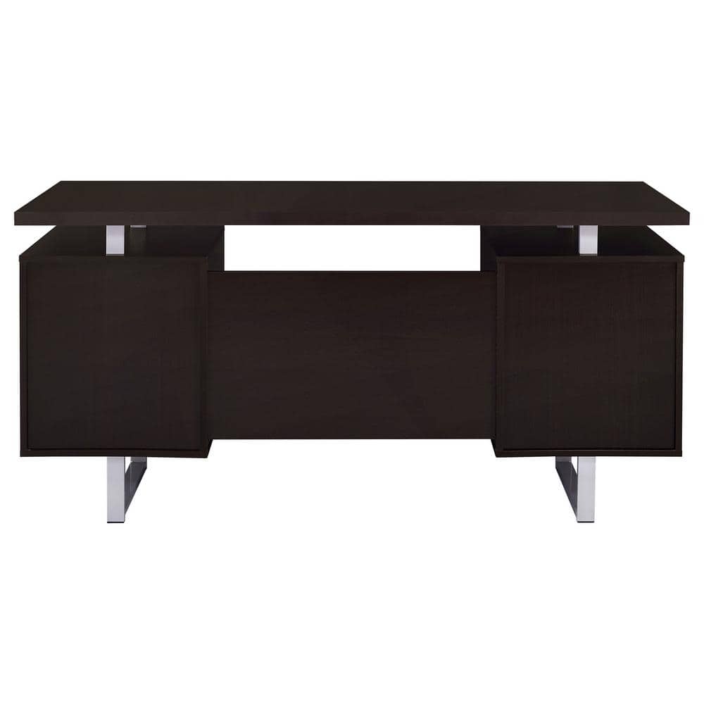 Cappuccino Contemporary 60'' Executive Desk with Filing Cabinet