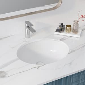 16.54 in. Oval Undermount Vitreous China Bathroom Sink in White Suitable for Small Space