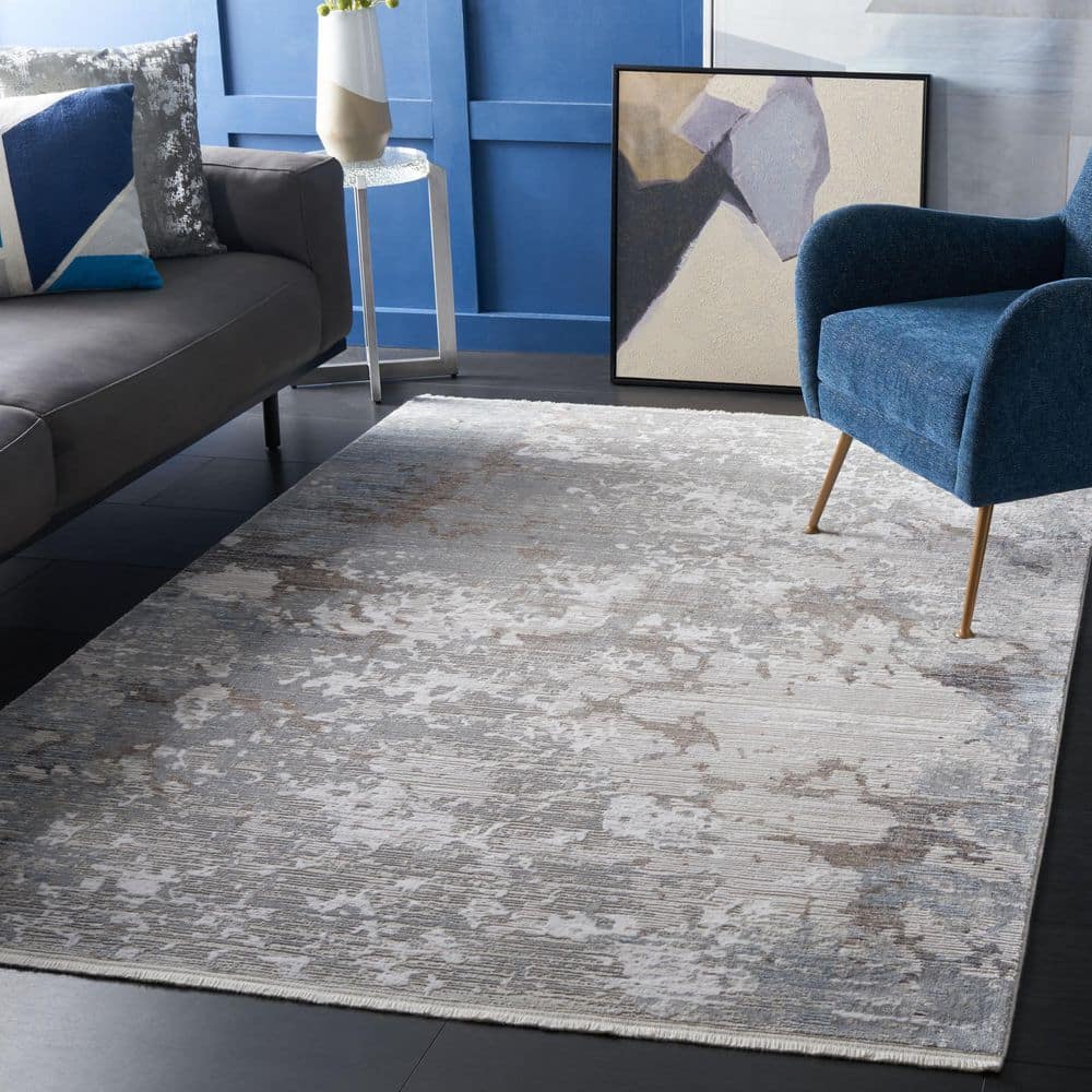 Platinum 7 ft. x 7 ft. Gray/Ivory Monochrome Marble Square Area Rug price history on PriceWatchPro