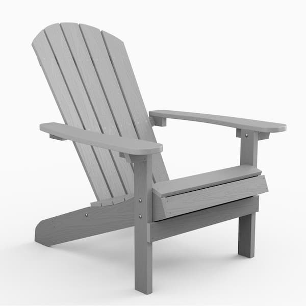 Mximu Classic Grey Plastic Outdoor Patio Adirondack Chair