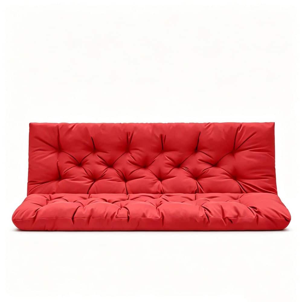 60 x 40 Outdoor Swing Cushions,Waterproof Swing Cushions 3 Seater Replacement with Backrest, Red