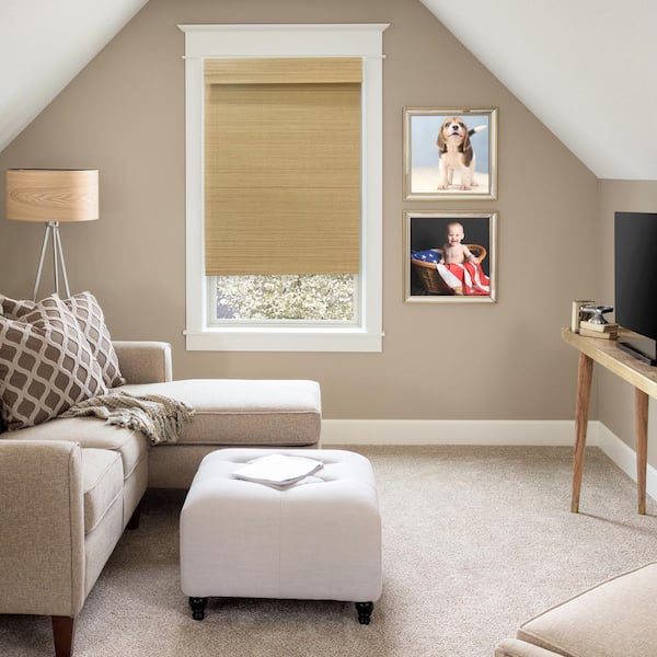 Home Decorators Collection Modern Farmhouse Cut-to-Size Natural Multi-Weave Cordless Light-Filtering Bamboo Shade - 63 in. W x 48 in. L