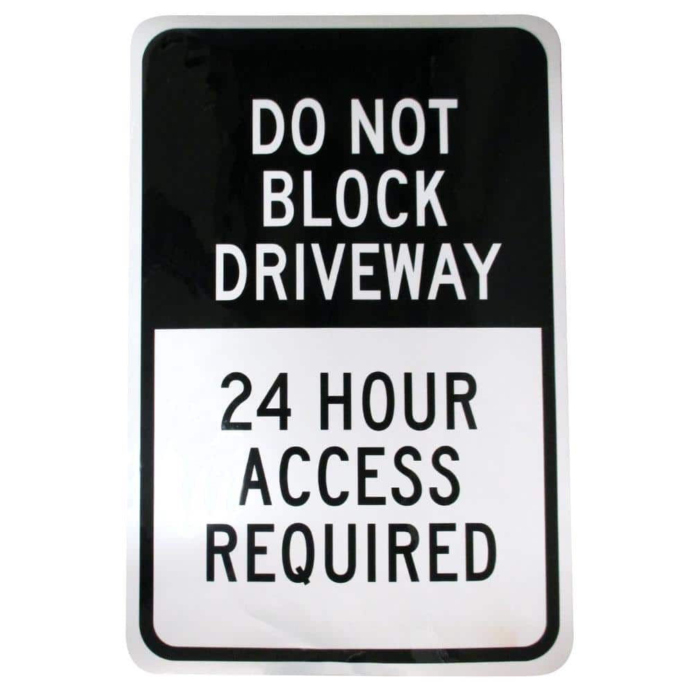 Everbilt 18 in. x 12 in. Aluminum Do Not Block Driveway Sign 31774
