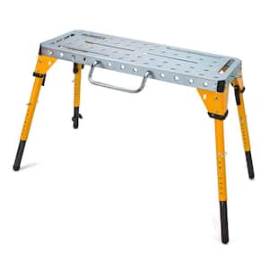 46 in. x 18 in. Adjustable Height Portable Folding Steel Welding Table and Workbench