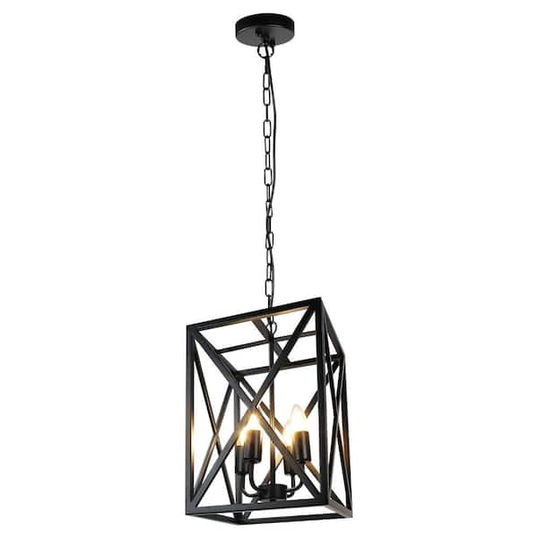 Depuley Indoor 4 Light Black Industrial Pendant Light With Metal Cage   Black Pendant Lights Wscdd26 B4 64 600 