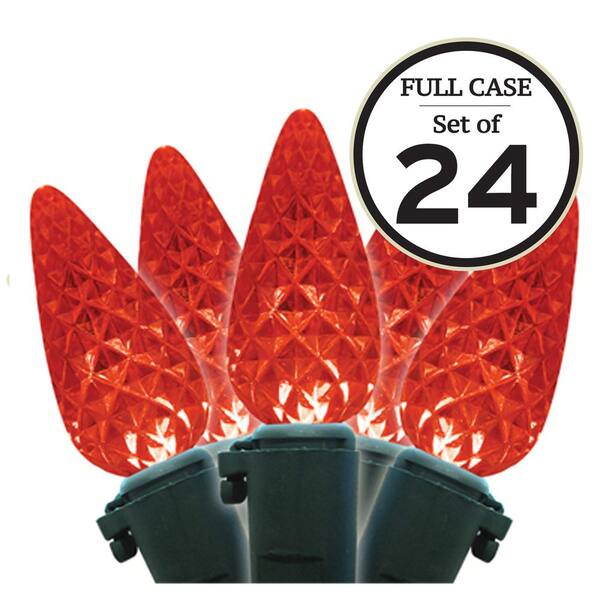 Brite Star 35Light Faceted C6 LED Red With Green Wire Light Set (Set