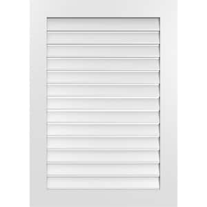 30 in. x 42 in. Rectangular White PVC Paintable Gable Louver Vent Functional