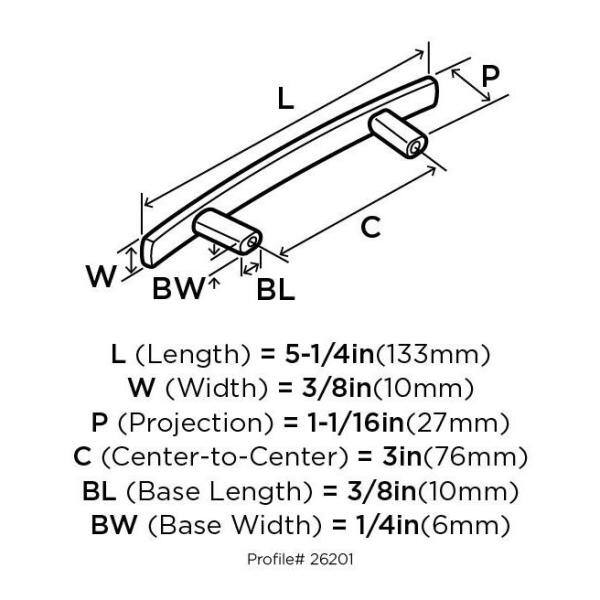 Satin Nickel 5-1/4" Modern Cabinet Bar Pull