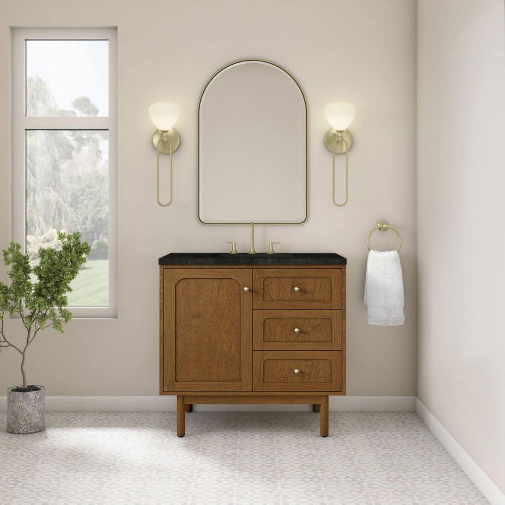 Laurent 36.0 in. Single Bath Vanity in Honey Oak with Phantome Engineered Composite Top price history on PriceWatchPro