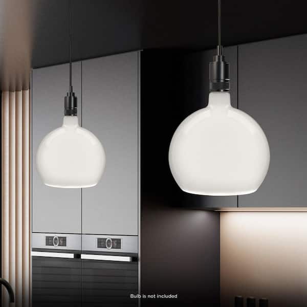 60-Watt 1-Light Socket Matte Black Industrial Style Pendant Light Plug In & Hardwire Fixture (No Bulb or Shade Included)