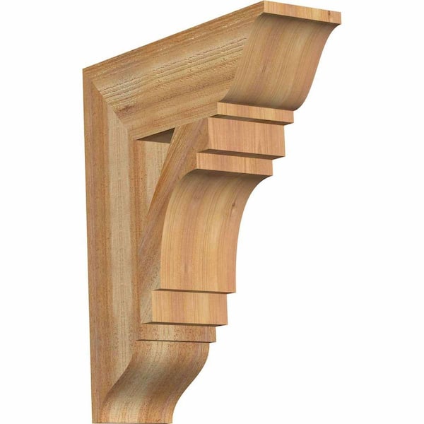 Ekena Millwork 6 in. x 24 in. x 20 in. Western Red Cedar Merced Traditional Rough Sawn Bracket
