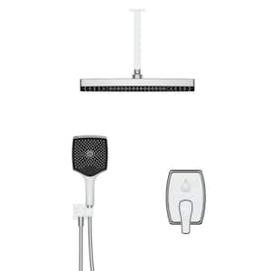 3 Spray Patterns Shower Collection 10 in. Wall Mounted Shower Head with Hand Shower 1.8 GPM in Chrome
