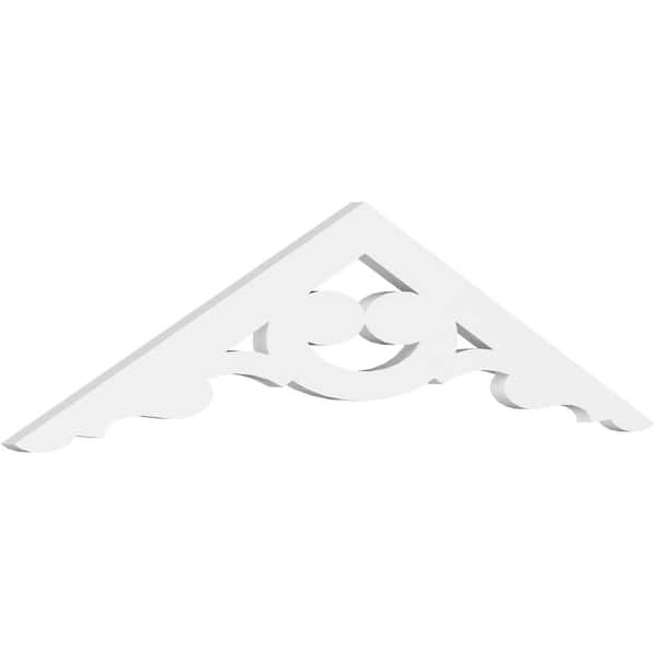 Ekena Millwork 1 in. x 48 in. x 12 in. (6/12) Pitch Robin Gable Pediment Architectural Grade PVC Moulding
