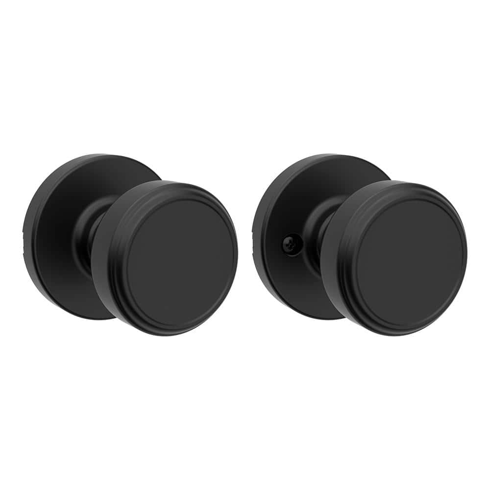 Kwikset Maven Matte Black Hall/Closet Round Door Knob 200MNK RDT 514 CP ...