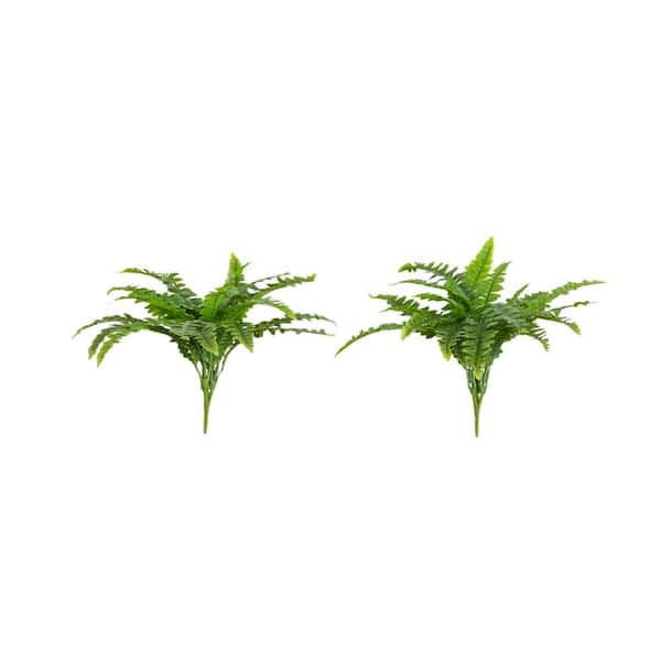 14 in. UV Resistant Artificial Boston Fern (Indoor/Outdoor)-Set of 2