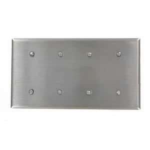 Stainless Steel 4-Gang Blank Plate Wall Plate (1-Pack)