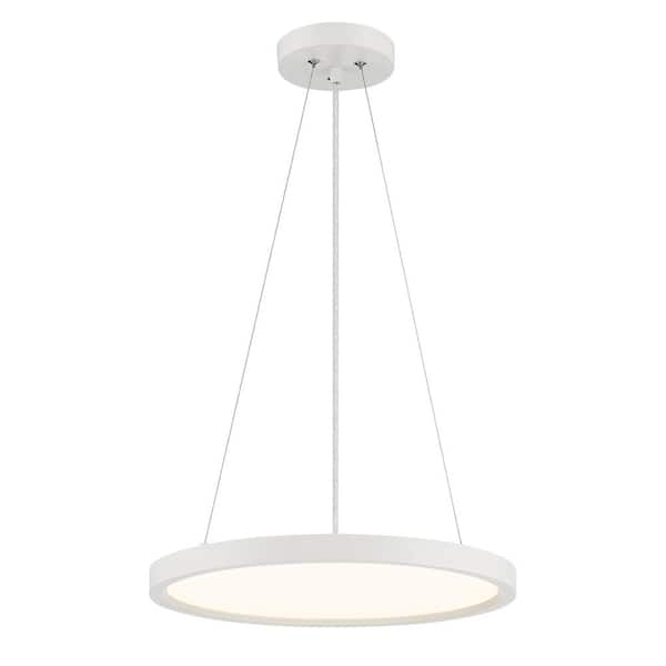 Minka Lavery Vantage 150-Watt Integrated LED White Geometric Pendant with White Acrylic Diffuser