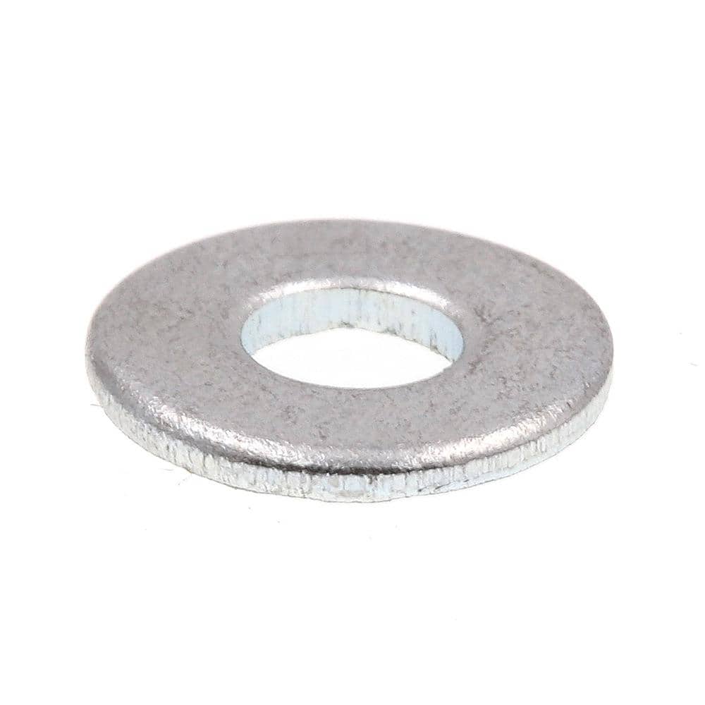 packet of 10 SAE specification size #6 zinc plated steel flat washers 