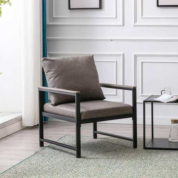 gray faux leather accent chairs