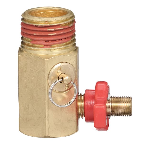 1/2 in. NPT Tank x 1/4 in. NPT Hose x 1/8 in. NPT Gauge Brass Air Tank Manifold