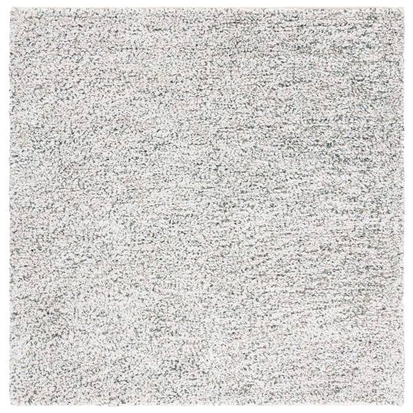 SAFAVIEH Berber 6 ft. x 6 ft. Ivory/Green Abstract Speckled square Area Rug