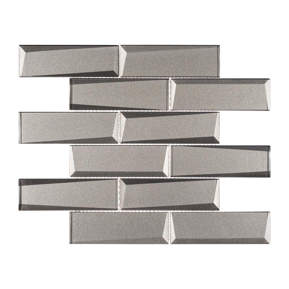 Daazen 11.75'' x 12'' Polished Gray Glass Mosaic Tile Sheet