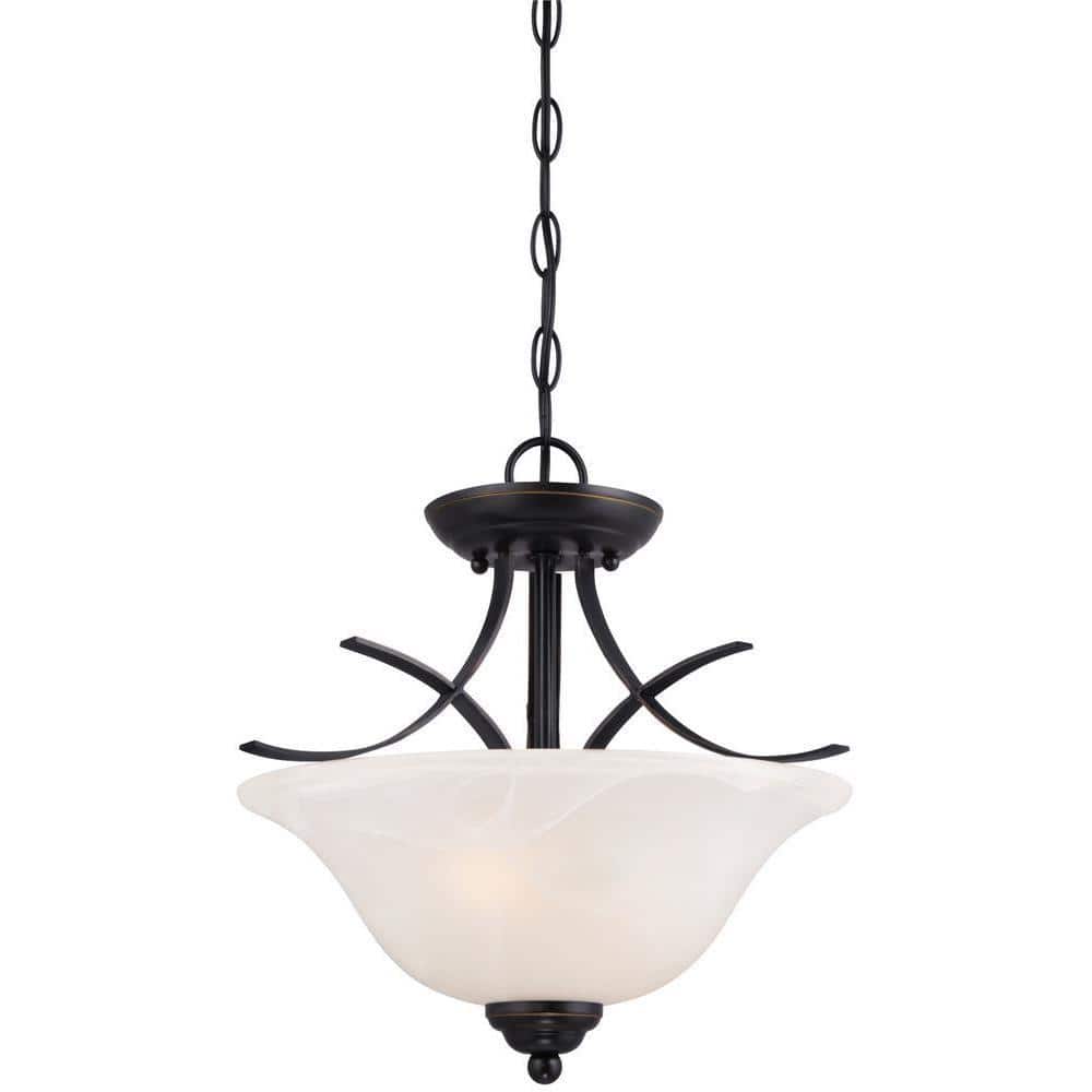 Pacific Falls 2-Light Amber Bronze Convertible Pendant/Semi Flush Mount price history on PriceWatchPro