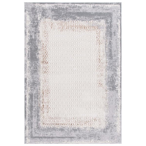 SAFAVIEH Alenia Ivory/Gray 8 ft. x 10 ft. Border Distressed Area Rug