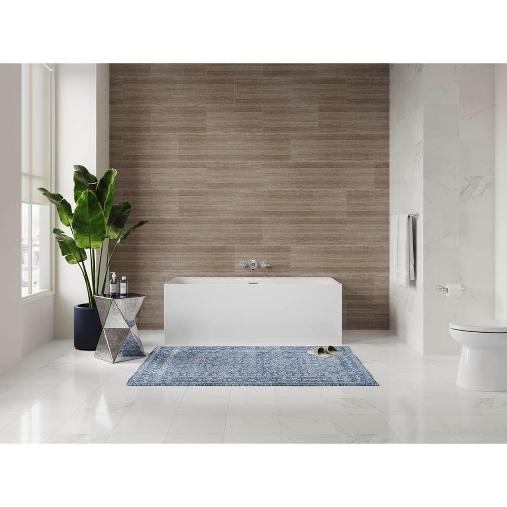 67'' Non-Slip White Freestanding Acrylic Soaking Bathtub