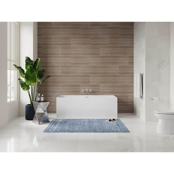 Unwind 66.94 in. x 29.5 in. Alcove Soaking Bathtub with Center Drain in White