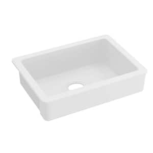 30 in. Farmhouse Single Bowl White Ceramic Kitchen Sink