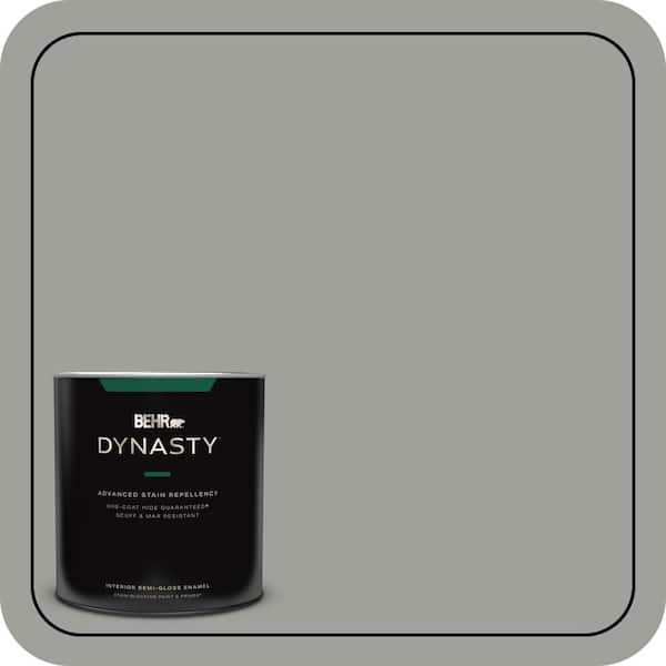 BEHR DYNASTY 1 qt. #MQ6-22 Gateway Gray One-Coat Hide Semi-Gloss Enamel Interior Stain-Blocking Paint and Primer