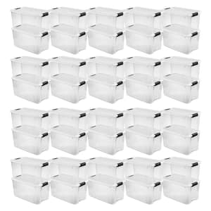 70 qt. Plastic XL Stacking Storage Container Boxes in Clear, 40-Pack