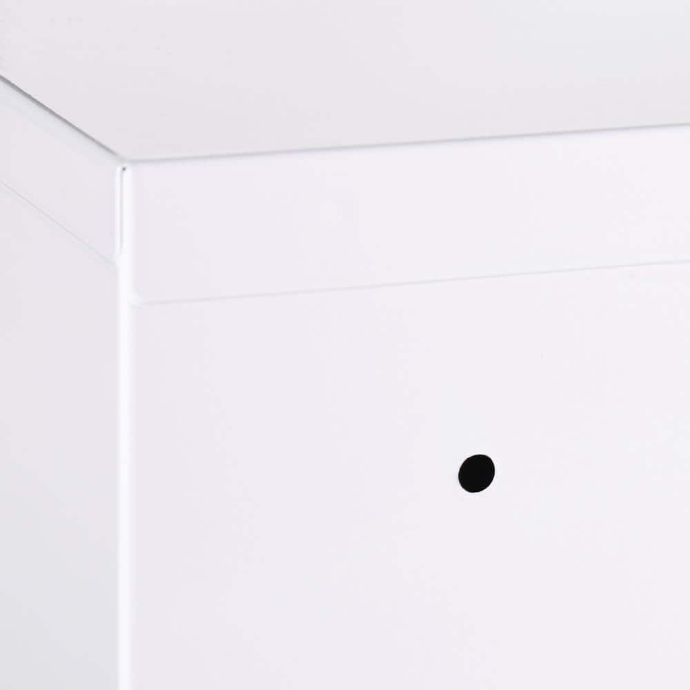 White Steel Wall-Mounted Lockable Medicine Cabinet with 3 Tiers