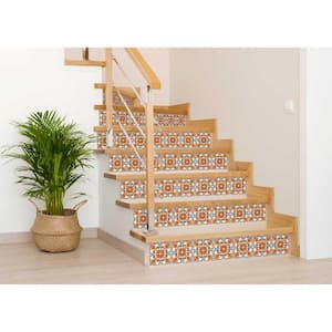 Blue and Orange H7 5 in. x 5 in. Vinyl Peel and Stick Tile (24 Tiles, 4.17 sq. ft./pack)