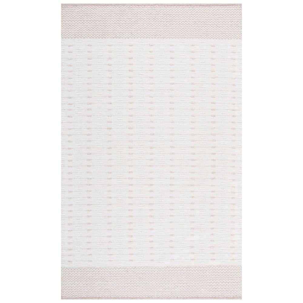 SAFAVIEH Martha Stewart Denali 4 ft. x 6 ft. Ivory Zig-Zag Striped Area ...