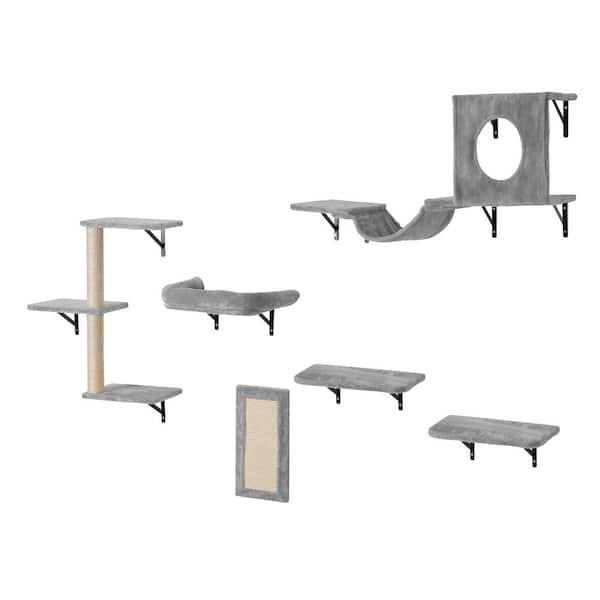 VEVOR Wall Mounted Cat Shelves, Cat Wall Shelves and Perches with Jumping Boards, Hammock, Sofa, Cat Tree Cat Grip, 40 lbs.