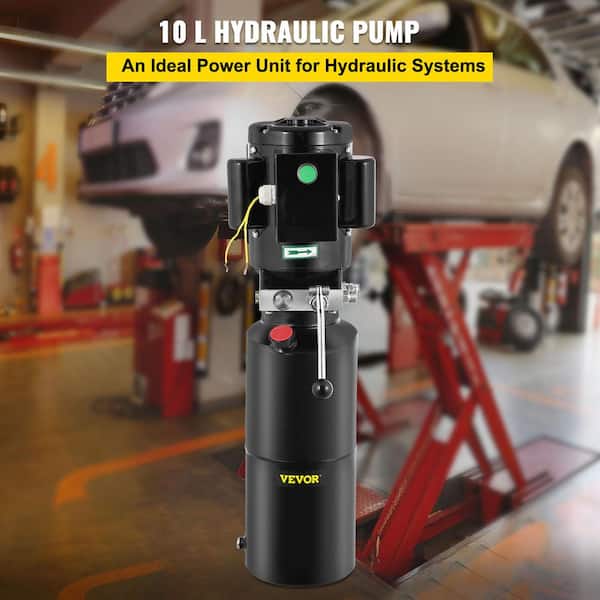 VEVOR Hydraulic Power 220-Volt Auto Car Lift Pump 3HP Single Phase with 10 L Steel Tank for Auto Repair - The Home Depot