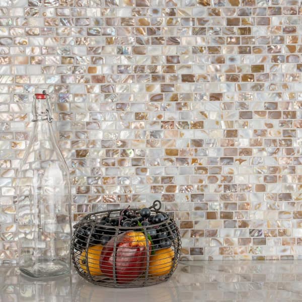 Conchella Subway Natural 12-1/4 in. x 12-1/2 in. Natural Shell Mosaic Tile (1.08 sq. ft./Each)