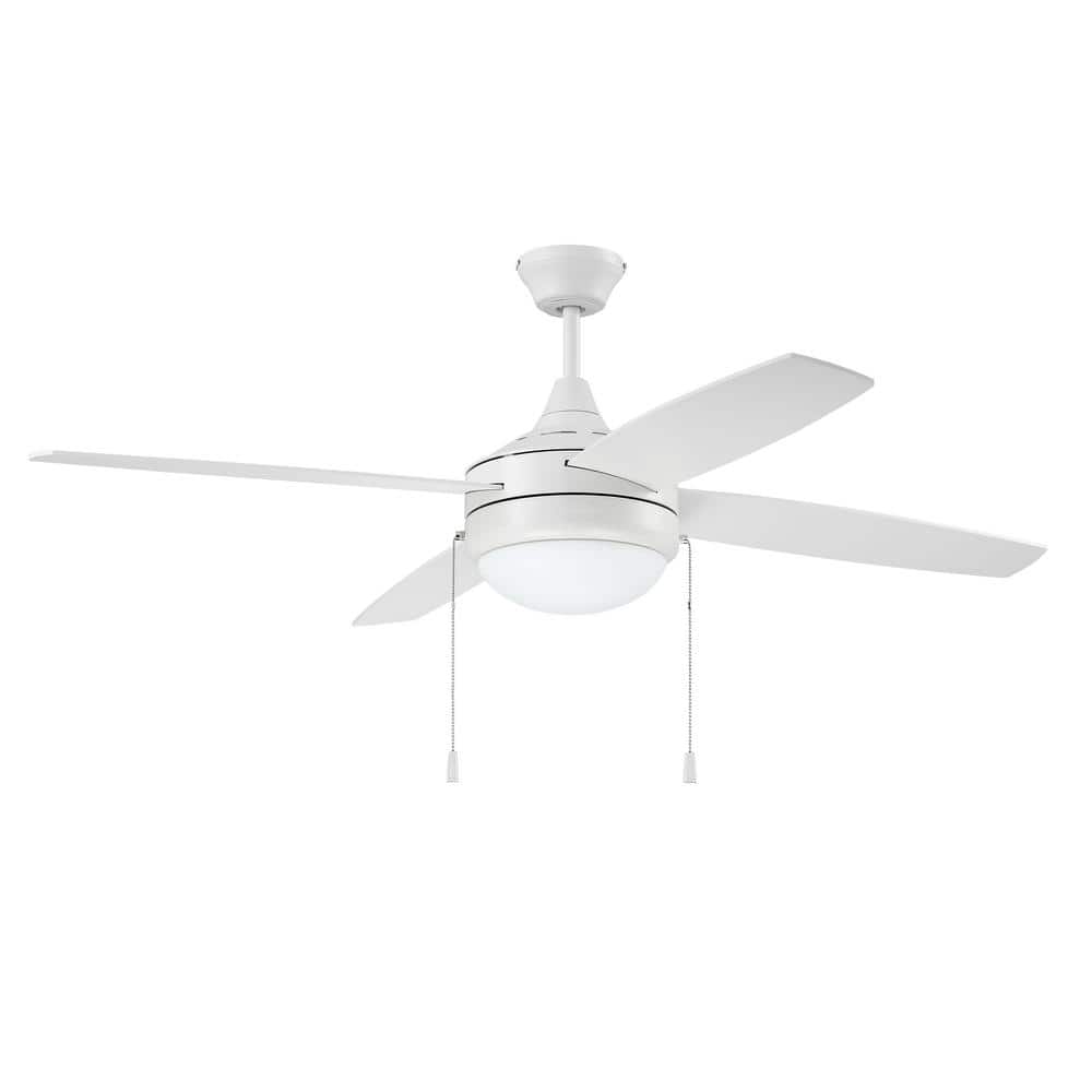 Phaze-4 Blade 52 in. Indoor Dual Mount 3-Speed Reversible Motor White Finish Ceiling Fan with Light Kit Included price history on PriceWatchPro