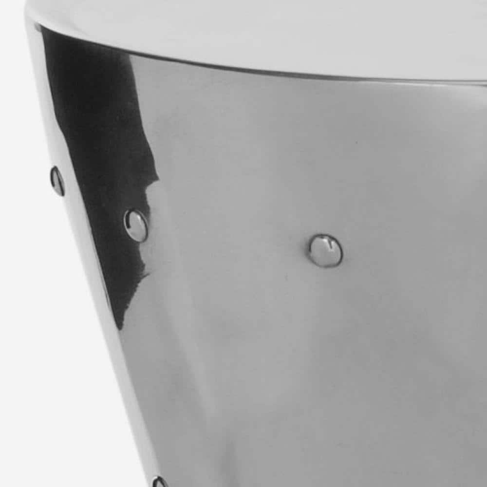Silver Rivet Aluminum Hourglass Stool