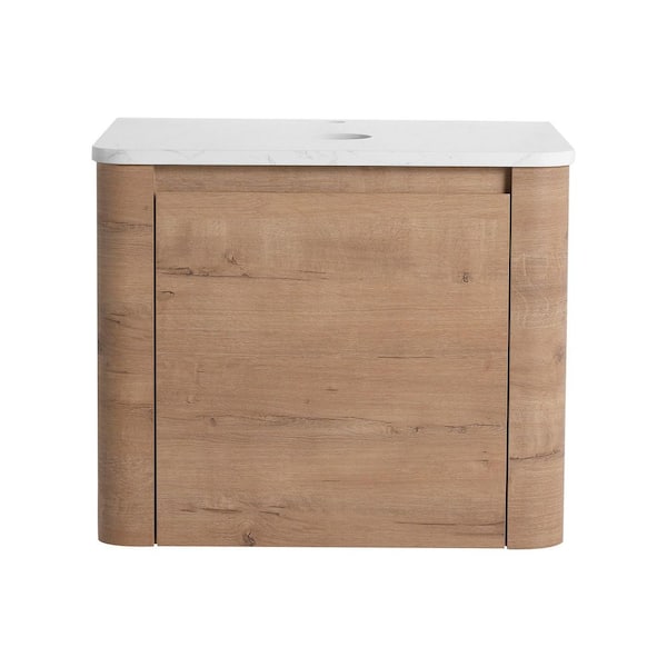 24 in. Wall-Mounted Bath Vanity Cabinet without Top Sink in Imitative Oak Unassembled