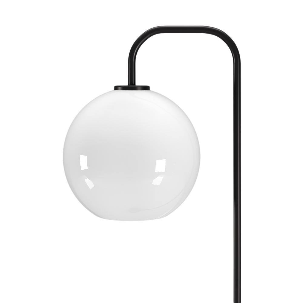Bronze Arc Kids' Floor Lamp with White Milk Glass Shade