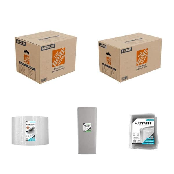 20 in. Box (30-Pack), 26 in. Box (10-Pack), 12 in. x 200 ft. Bubble Cushion (2-Pack) and Paper and Bag (2-Pack)